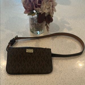 Michael Kors Dark Brown Monogram Pouch